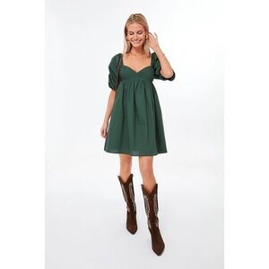 Tuckernuck Hyacinth House Dress Womens Medium Emerald Puff Sleeve Sasha Babydoll